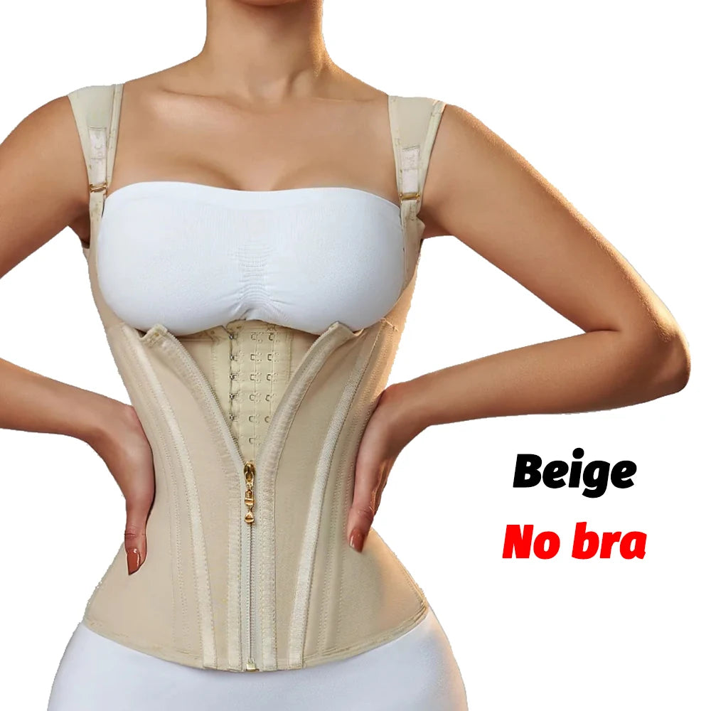 Modelador De Cintura Espartilho Cintas Colombianas Modelador Corporal Controle De Barriga Bustiê Feminino