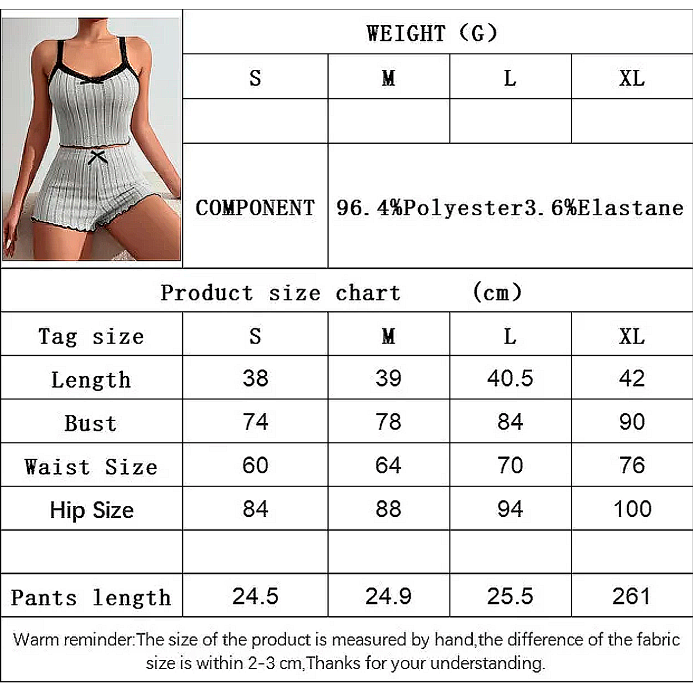 Conjunto De Pijama Com Camisola E Shorts Com Laços