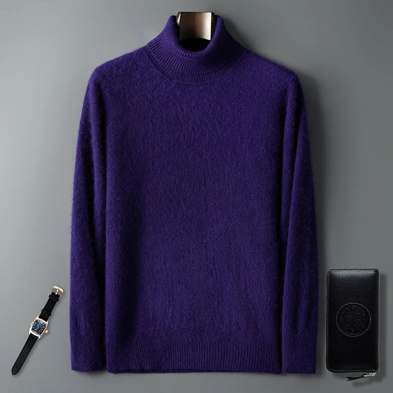Suéter Masculino 100% Vison Caxemira Gola Alta