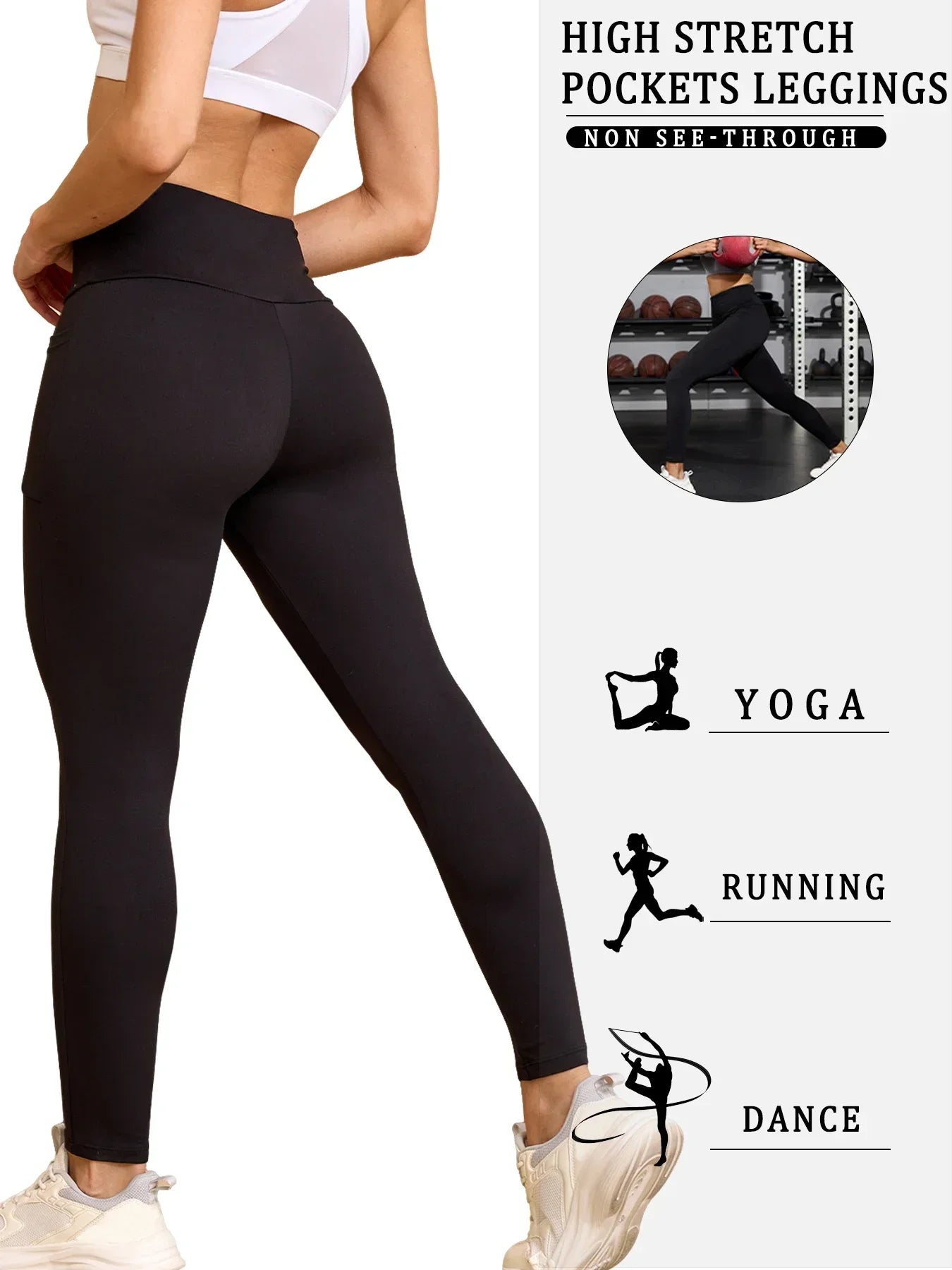 Pacote Com 2 Leggings Esportivas Supermacias Com Bolsos Para Mulheres