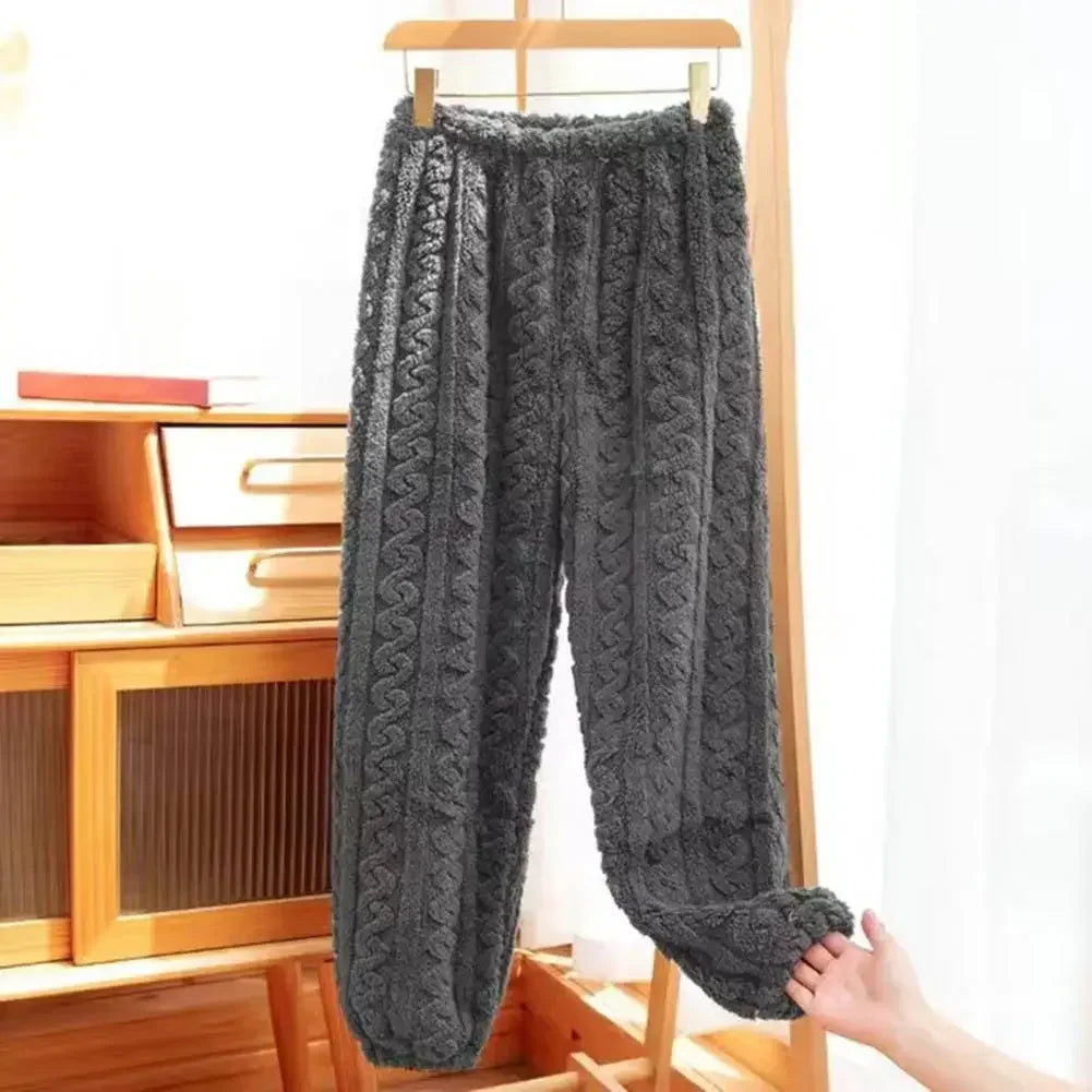 Calças De Pijama De Veludo Feminina De Inverno Calças Térmicas E Cashmere