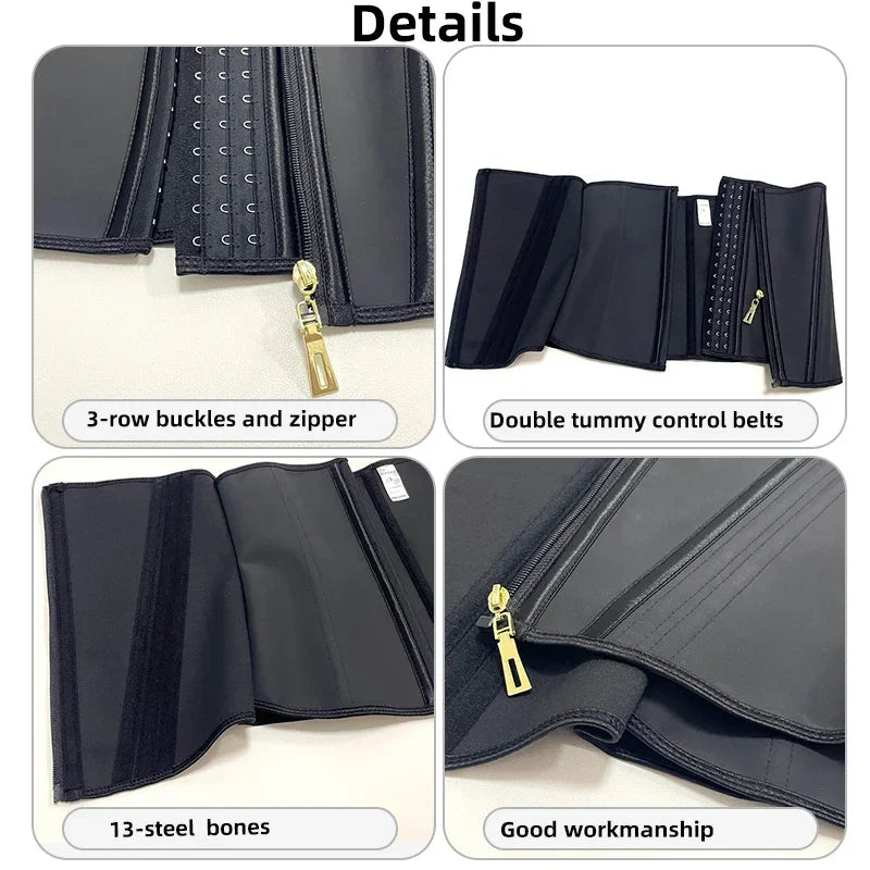 Modelador De Cintura Feminino De Látex Controle De Barriga Modelador Corporal De Emagrecimento