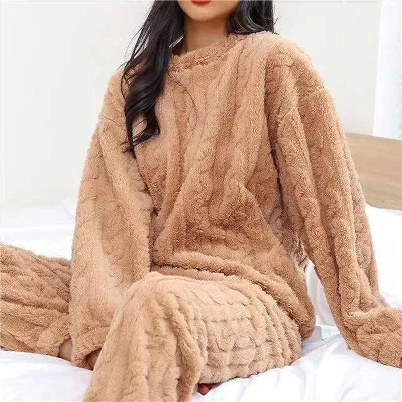 Conjunto De Pijama De Inverno Feminino Manga Longa