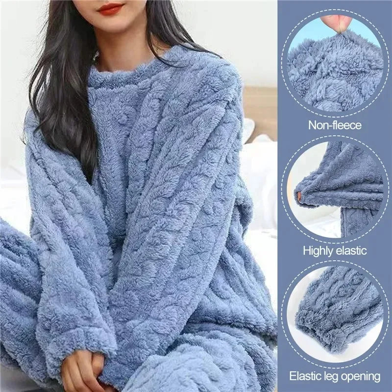 Conjunto De Pijama De Inverno Feminino Manga Longa