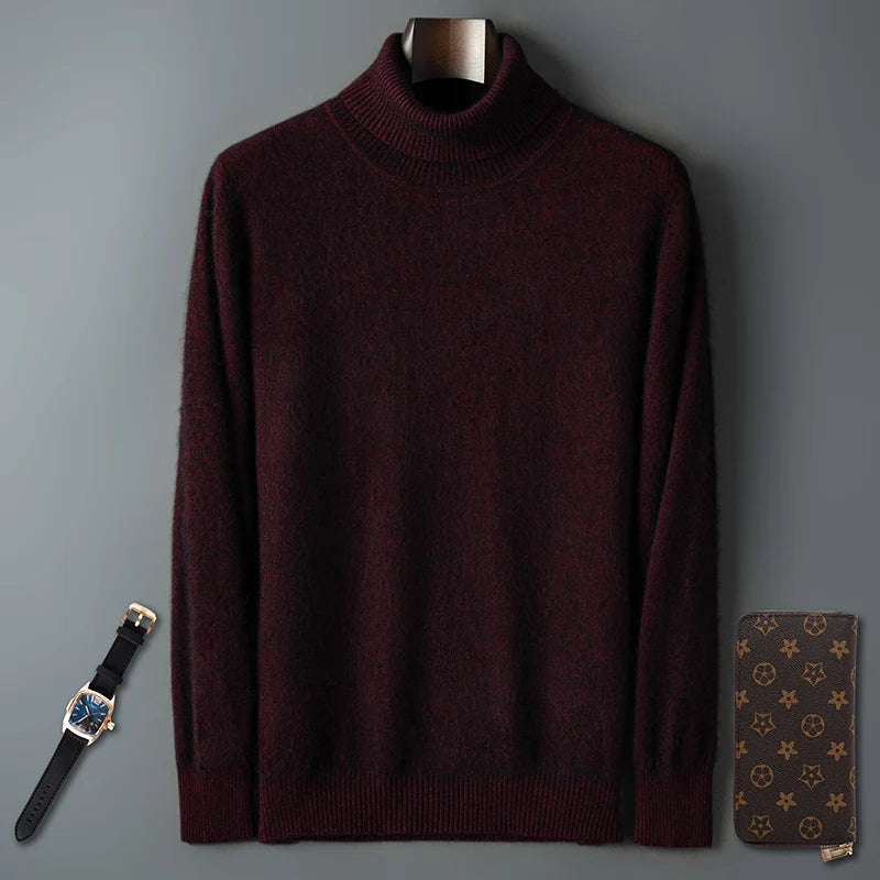 Suéter Masculino 100% Vison Caxemira Gola Alta