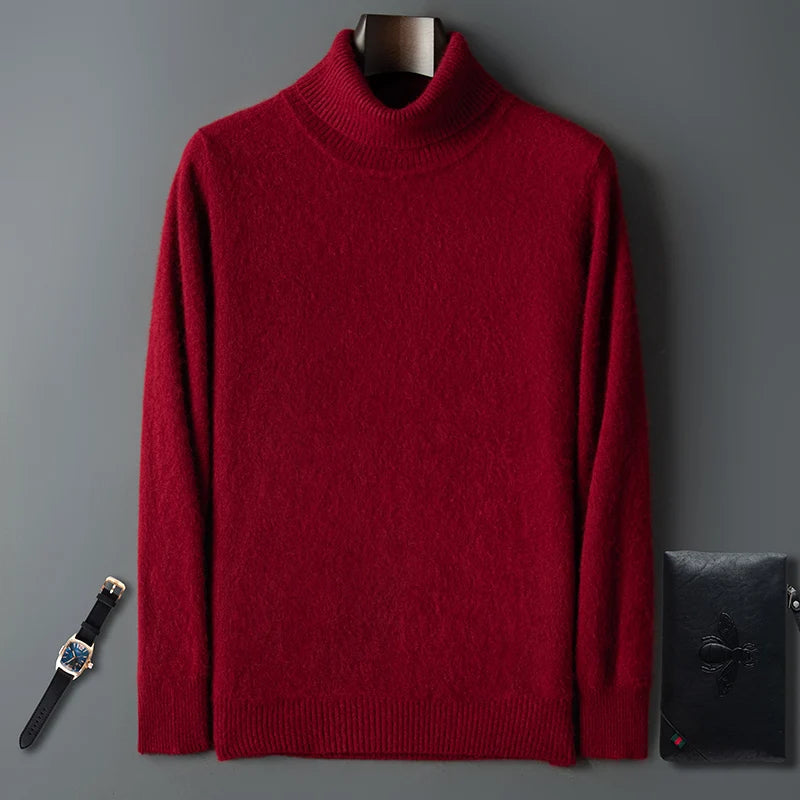 Suéter Masculino 100% Vison Caxemira Gola Alta