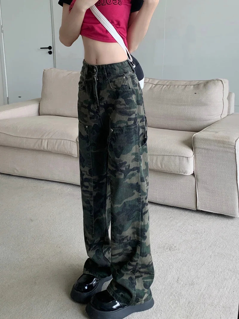 Calça Jeans Camuflada Vintage  Casual