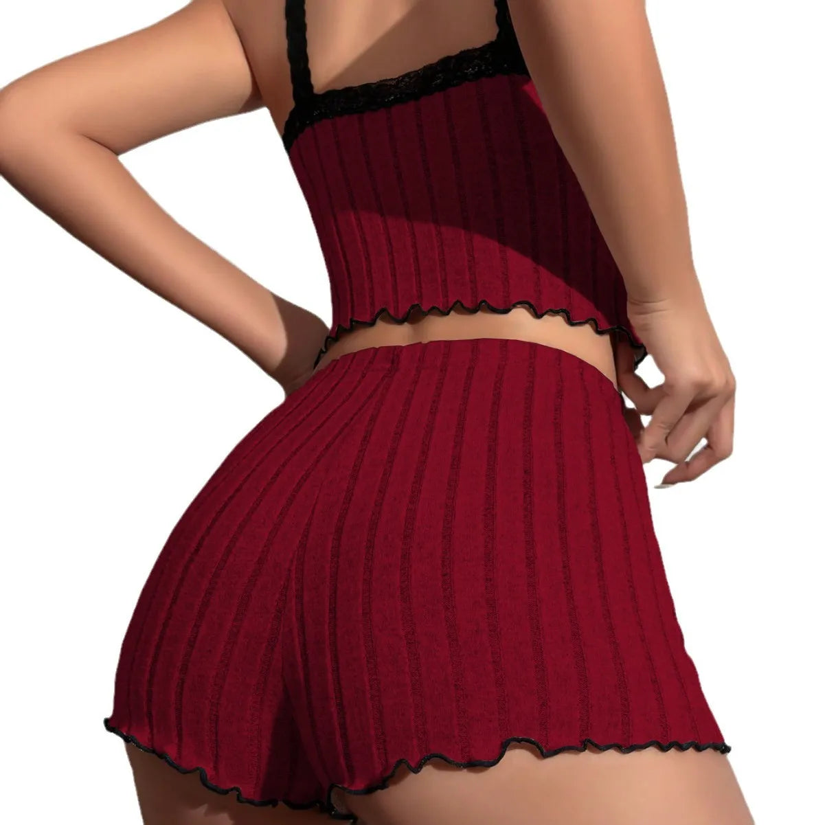 Conjunto De Pijama Com Camisola E Shorts Com Laços