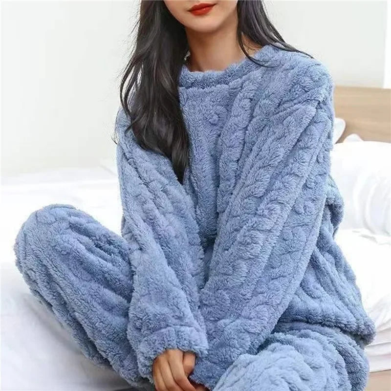 Conjunto De Pijama De Inverno Feminino Manga Longa