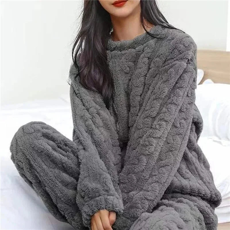 Conjunto De Pijama De Inverno Feminino Manga Longa