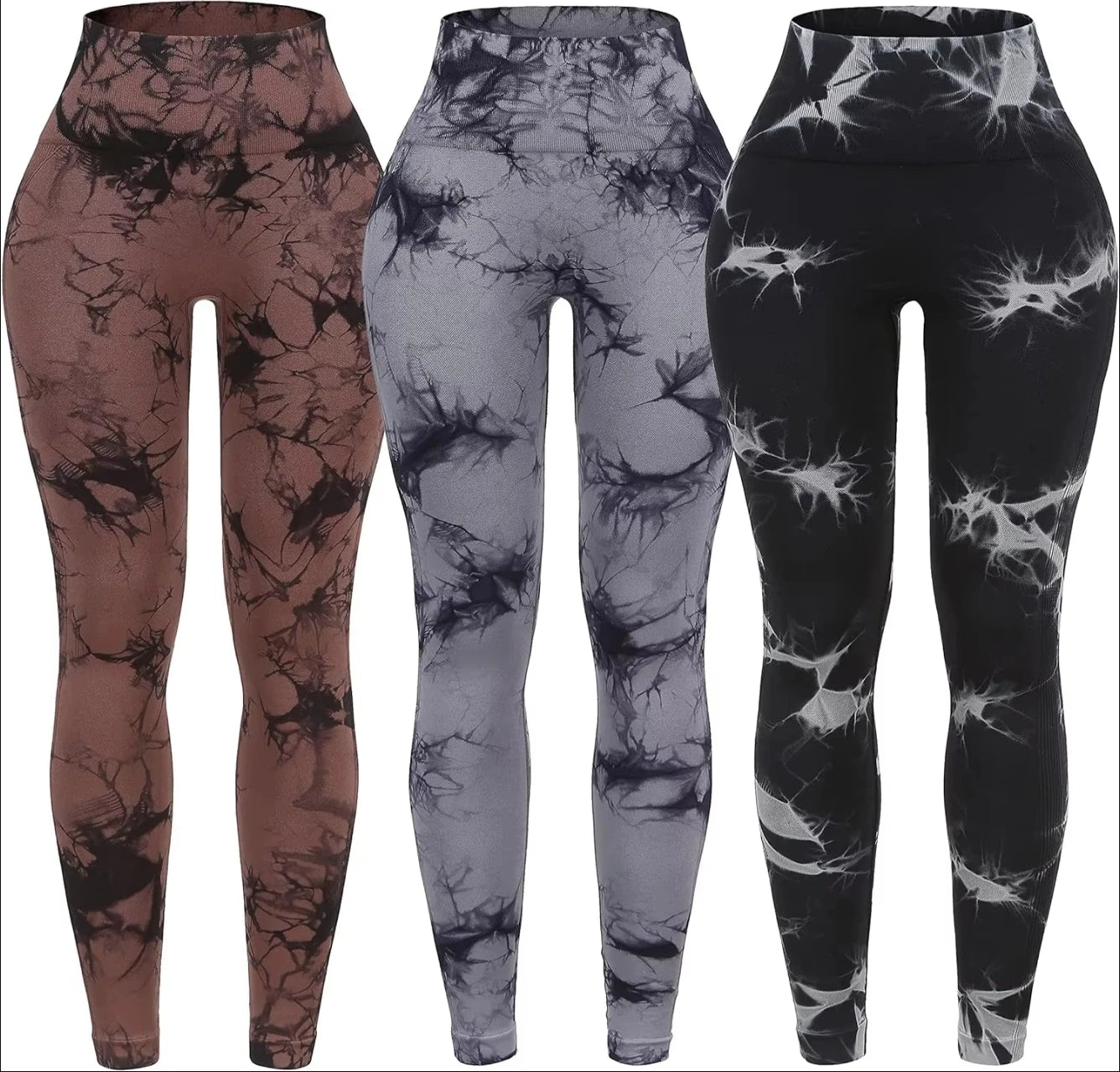 Calças De Ioga Femininas Leggings Esportivas Sem Costura Cintura Alta Push Up Meia-Calça Feminina Fitness