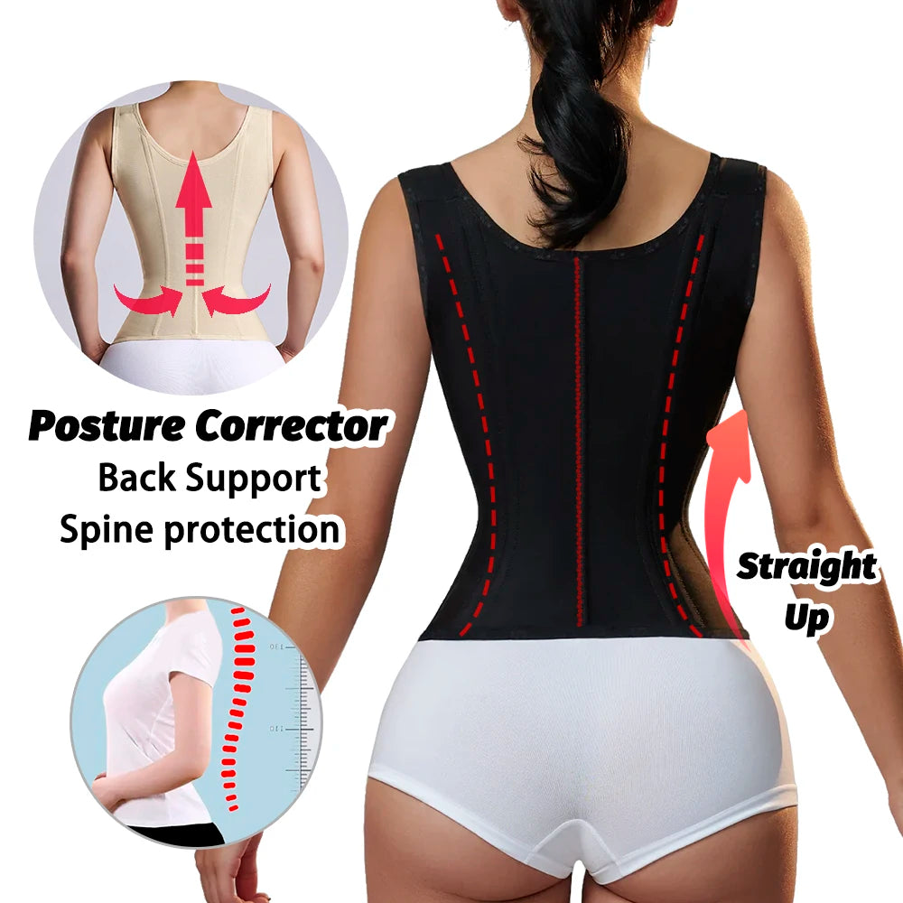Modelador De Cintura Espartilho Cintas Colombianas Modelador Corporal Controle De Barriga Bustiê Feminino