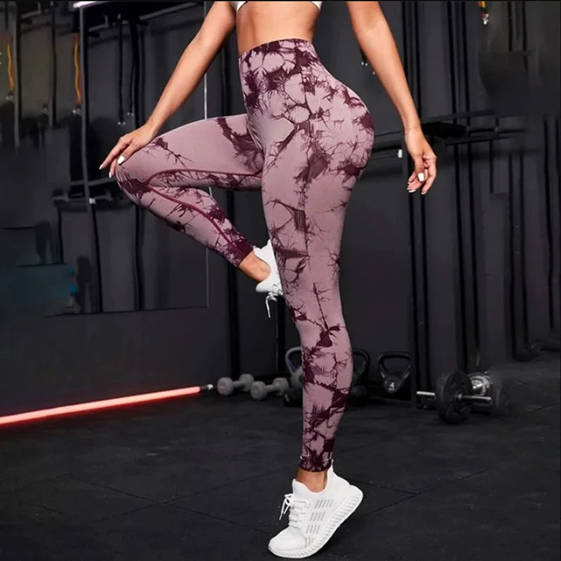 Calças De Ioga Femininas Leggings Esportivas Sem Costura Cintura Alta Push Up Meia-Calça Feminina Fitness