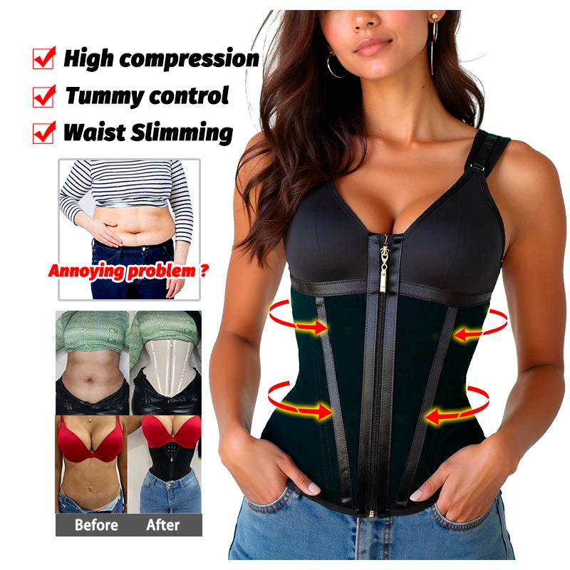 Modelador De Cintura Espartilho Cintas Colombianas Modelador Corporal Controle De Barriga Bustiê Feminino