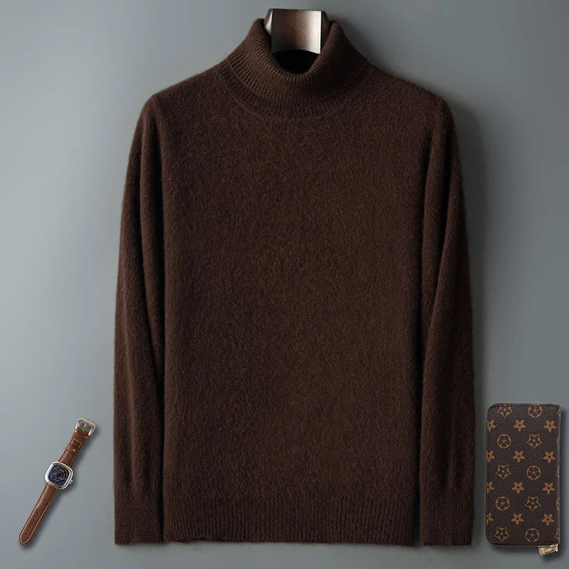 Suéter Masculino 100% Vison Caxemira Gola Alta