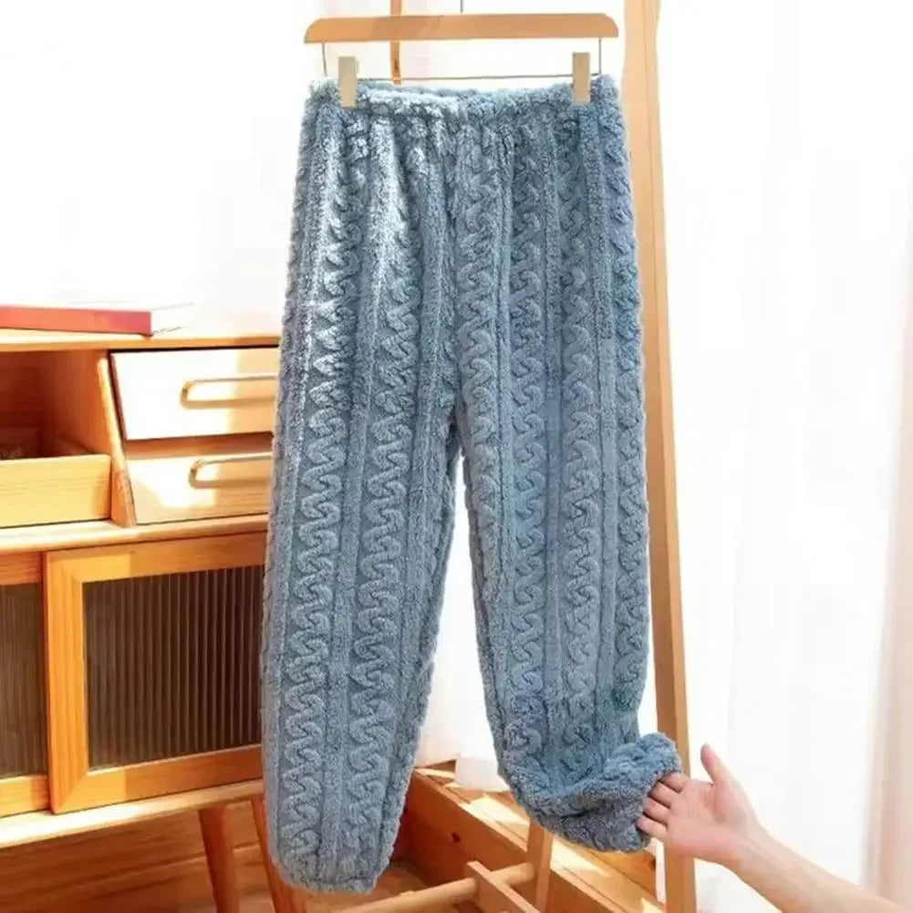 Calças De Pijama De Veludo Feminina De Inverno Calças Térmicas E Cashmere