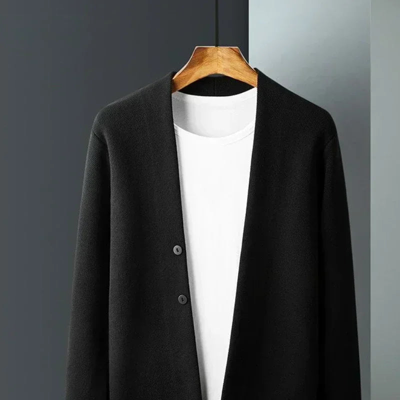 Roupas Masculinas Suéteres Para Homens Cardigan Malha Manga Longa