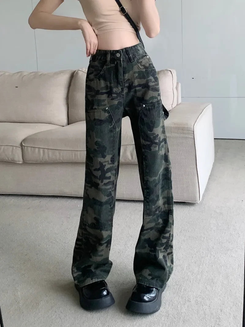 Calça Jeans Camuflada Vintage  Casual
