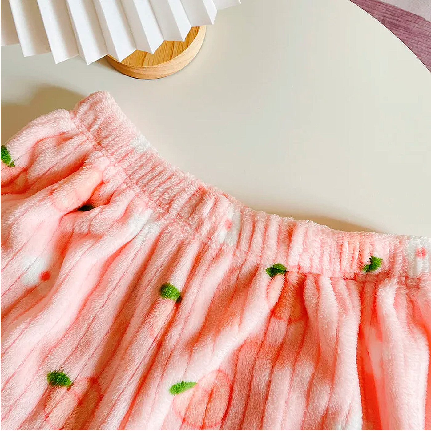 Conjunto De Pijama Feminino De 2 Peças De Lã Manga Comprida E Calça